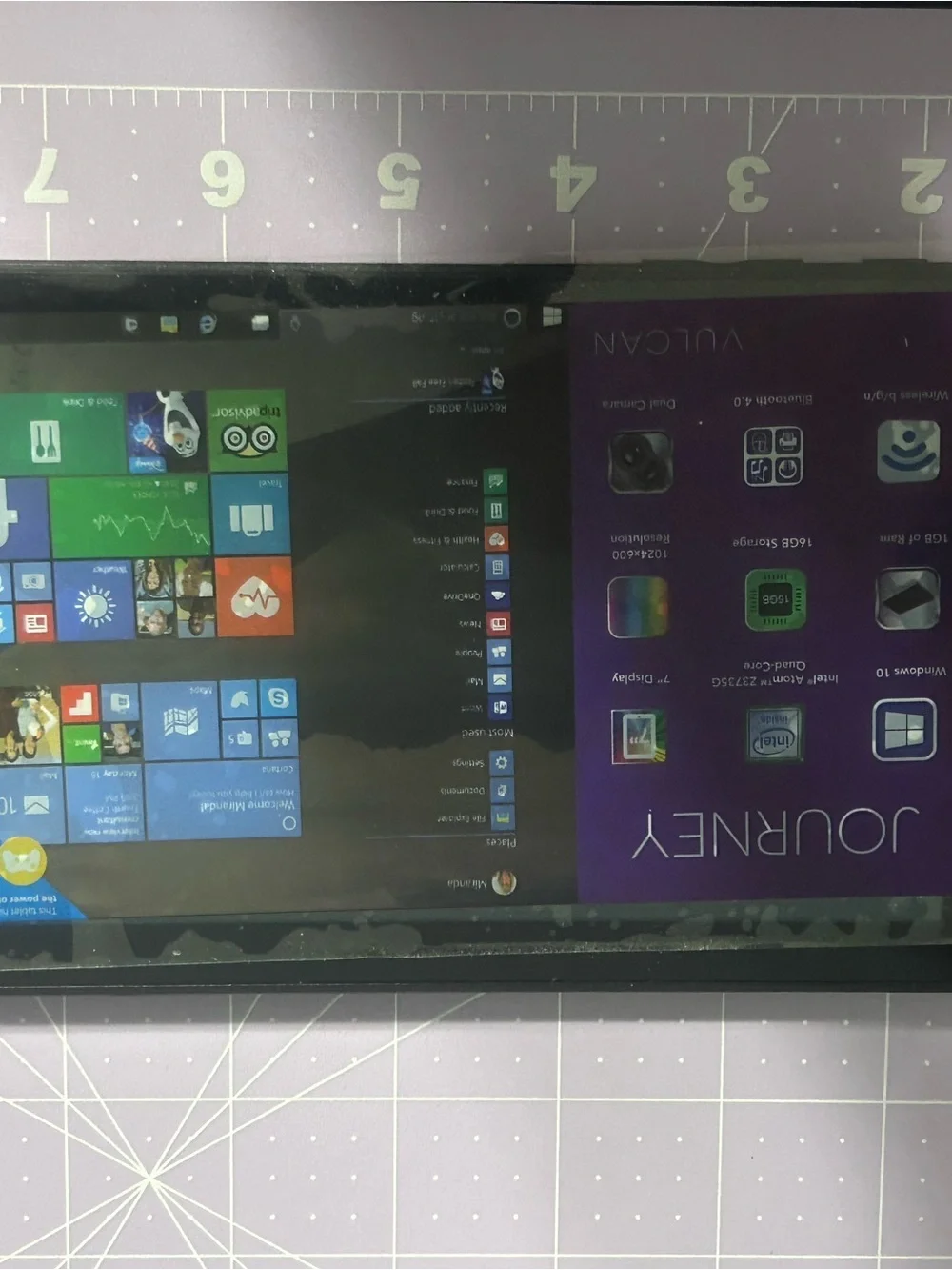 Vulcan Journey tablet with a 7-inch